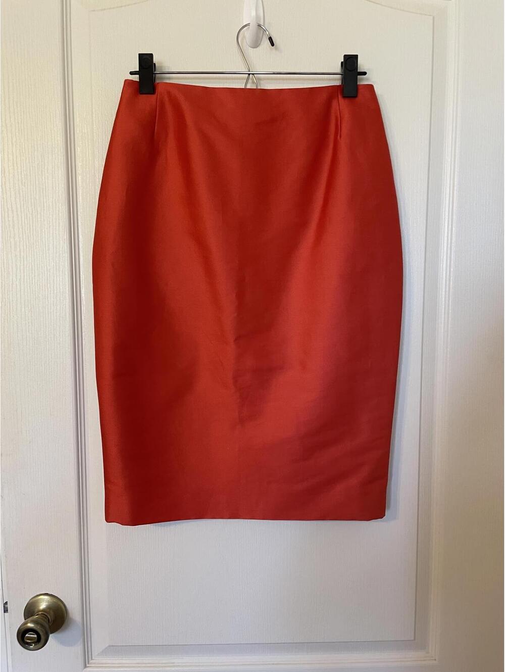 Escada Cotton and Silk Skirt in bright orange Euro size 40
